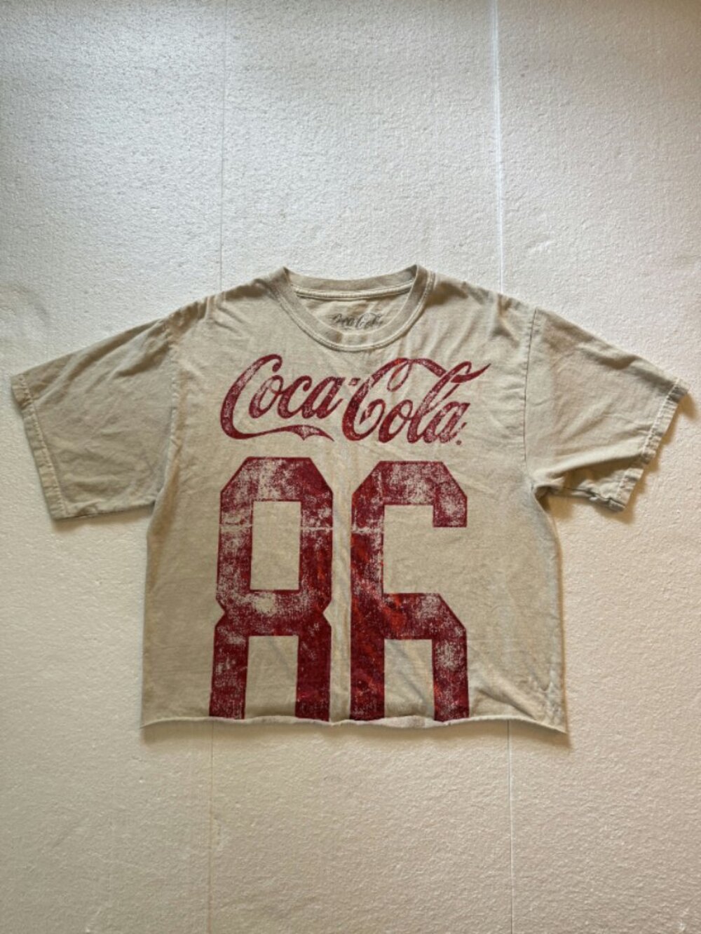 Coca-Cola Distressed Cropped Shirt Women's Medium
